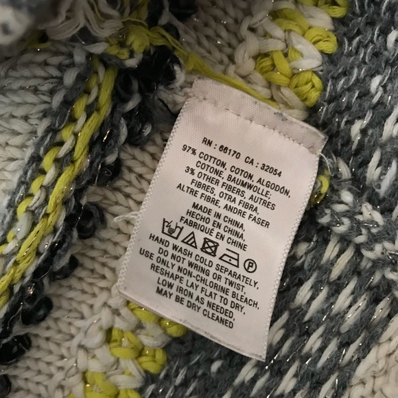 Anthropologie Moth Metallic Striped Open Cardigan - Picture 5 of 7